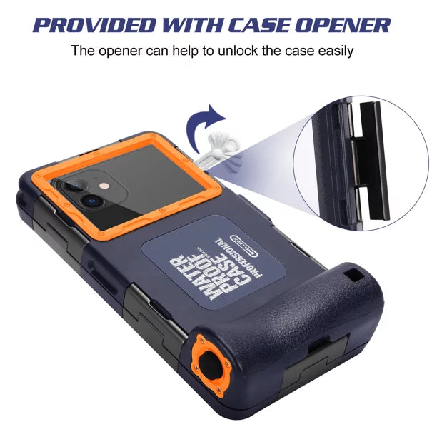 UrbanX Professional [15m/50ft] Swimming Diving Surfing Snorkeling Photo Video Waterproof Protective Case Underwater Housing for Sonim XP8 And all Phones Up to 6.9 Inch LCD with Lanyard