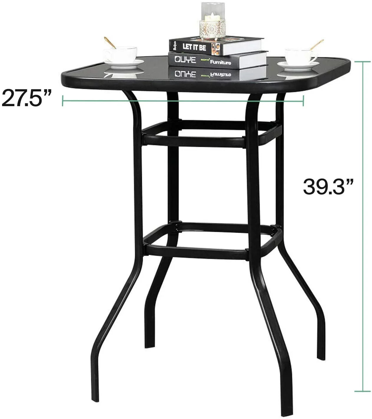 Lilac Long-lasting & Solid Glass Bar Table For Deck Or Porch