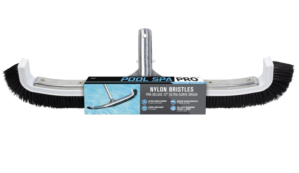 Pool Spa Pro Deluxe 22 Inch Ultra-Curve Swimming Pool and Spa Cleaning Brush