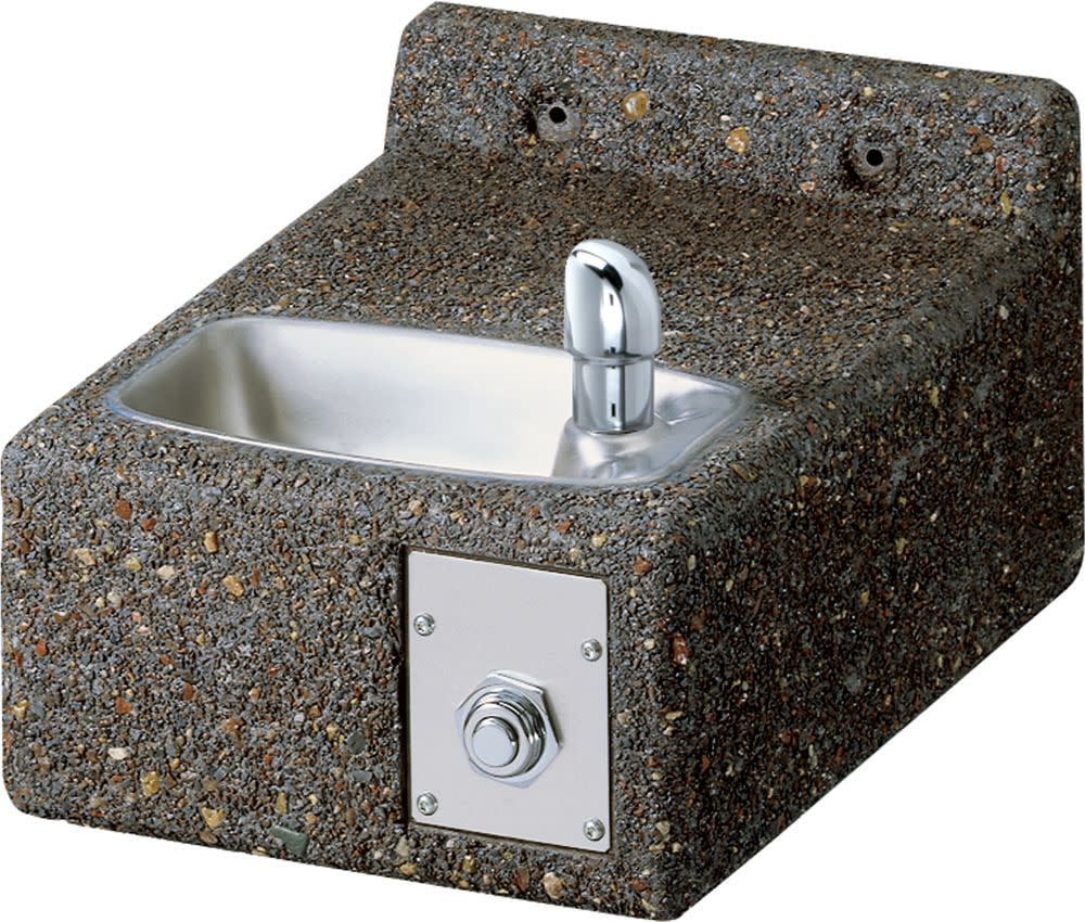 Elkay Lk4593fr 12-7/8" Outdoor Wall Mounted Single Drinking Station - Stone Aggregate