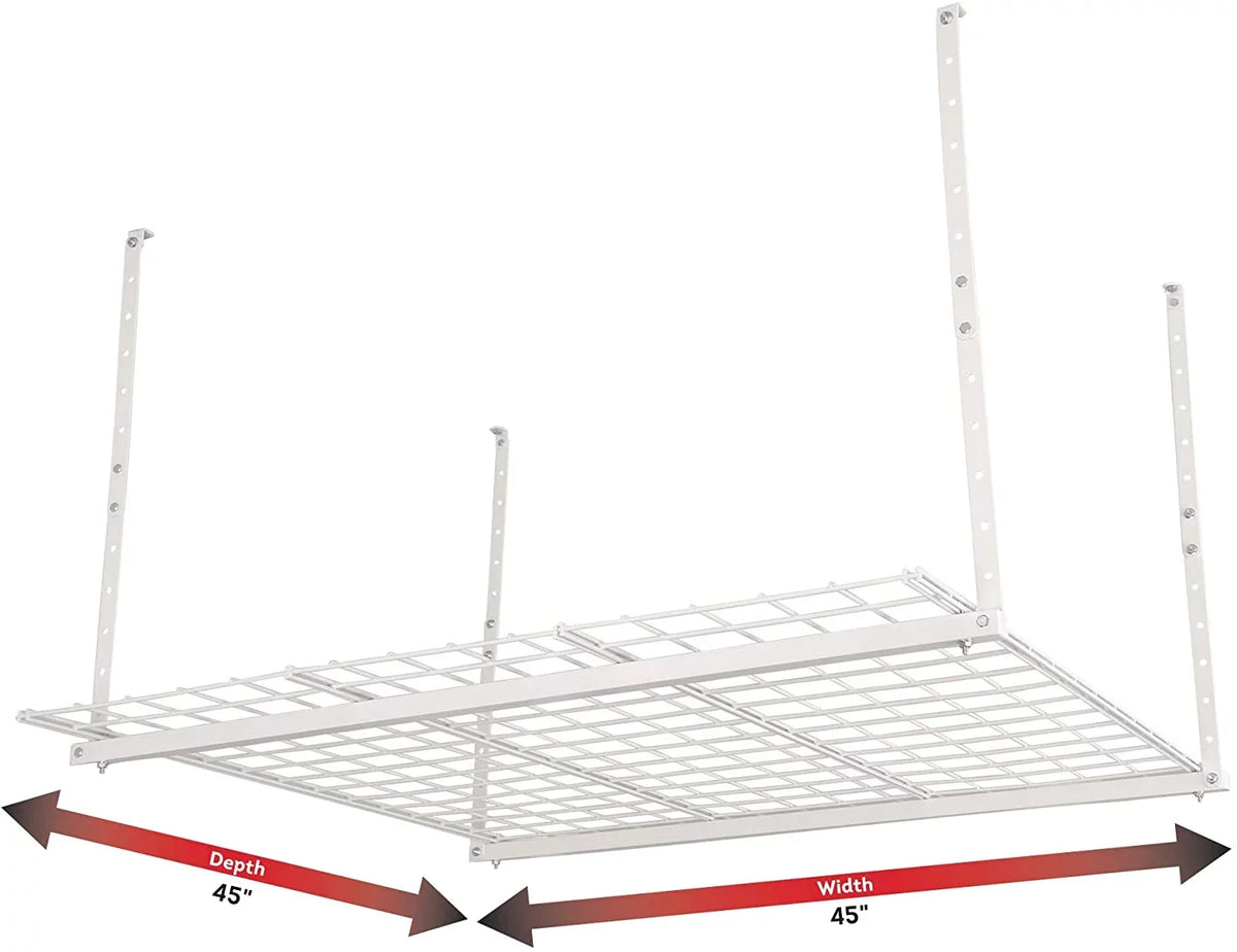 HyLoft 00540 45-Inch by 45-Inch Overhead Storage System Ceiling Mount Garage Organization Rack White