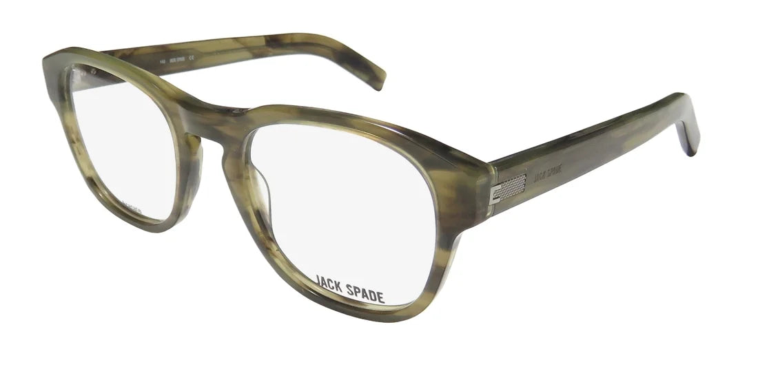 NEW JACK SPADE FREEMAN MENS/WOMENS DESIGNER FULL-RIM STRIATED OLIVE BRAND NAME COLLECTIBLE AUTHENTIC FRAME DEMO LENSES 48-20-140 EYEGLASSES/EYEGLASS FRAME
