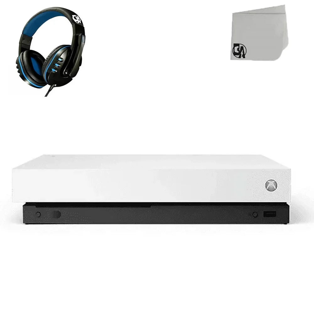 Microsoft Xbox One X 1TB, 4K Ultra HD White Console Only with Headset BOLT AXTION Bundle Used