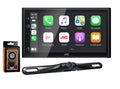 JVC KW-M56BT Digital Multimedia Receiver w/ fixed 6.75" Touchscreen Monitor+Absolute CAM880 Rearview Camera & Magnet Phone Holder