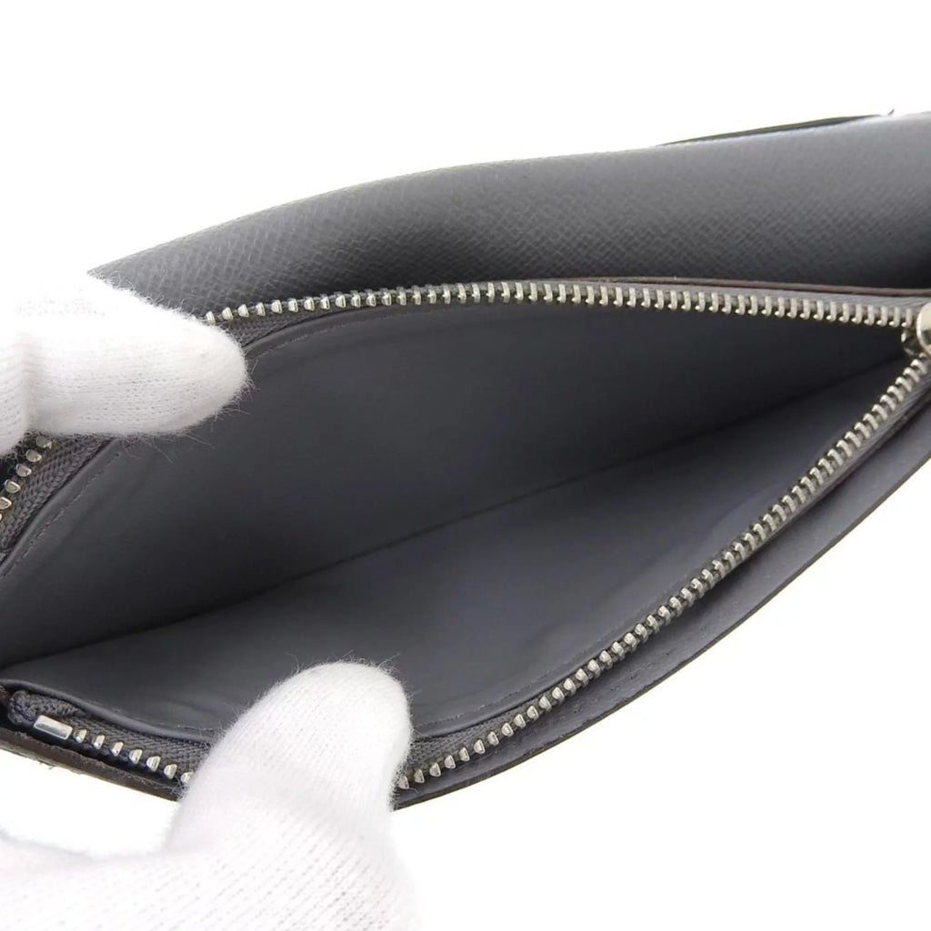 Pre-Owned Louis Vuitton LOUIS VUITTON Taiga Portefeuille Brother Bifold Long Wallet Glacier M32653 (Good)