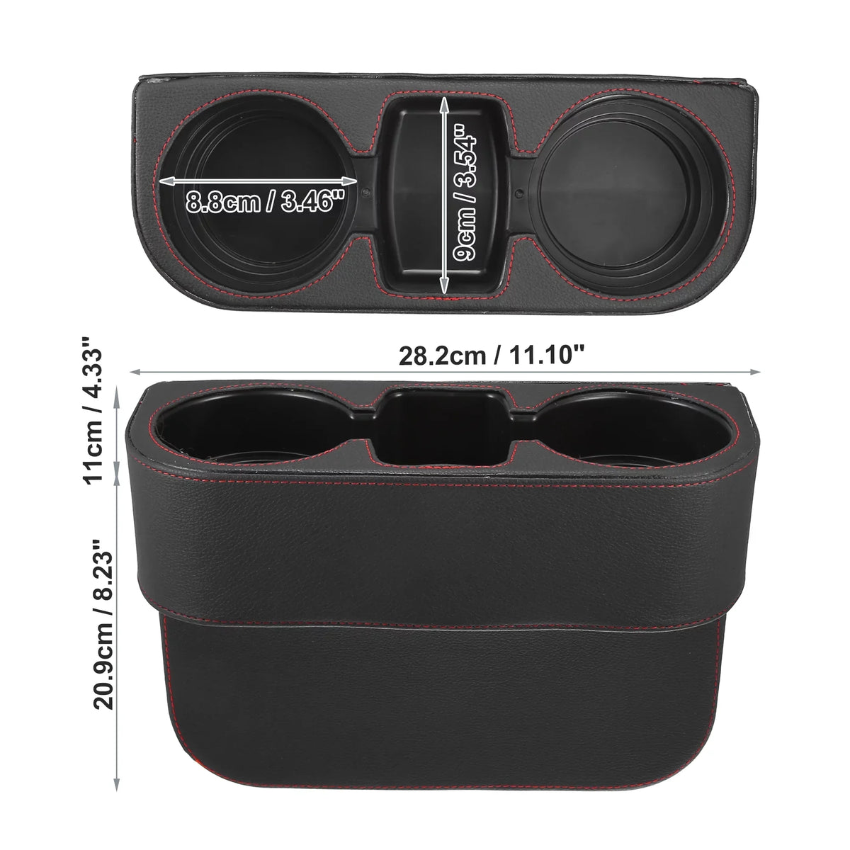 Car Seat Gap Filler Multi-function Cup Holder Car Seat Organizer Console Side Pocket Storage Box Black Red