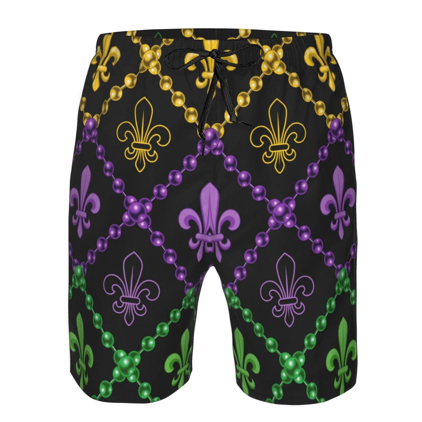 Lukts Mardi Gra Geometric Mens Swim Trunks Quick Dry Swim Shorts With Funny Beach Shorts