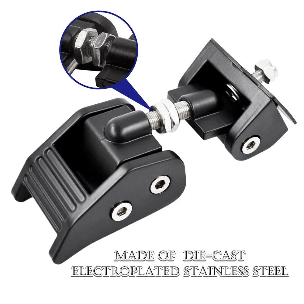Onemayship 2 Pack Front Hood Latch Lock Catch for Jeep Wrangler JK 07-18 US Secure Vehicle Protection-Black