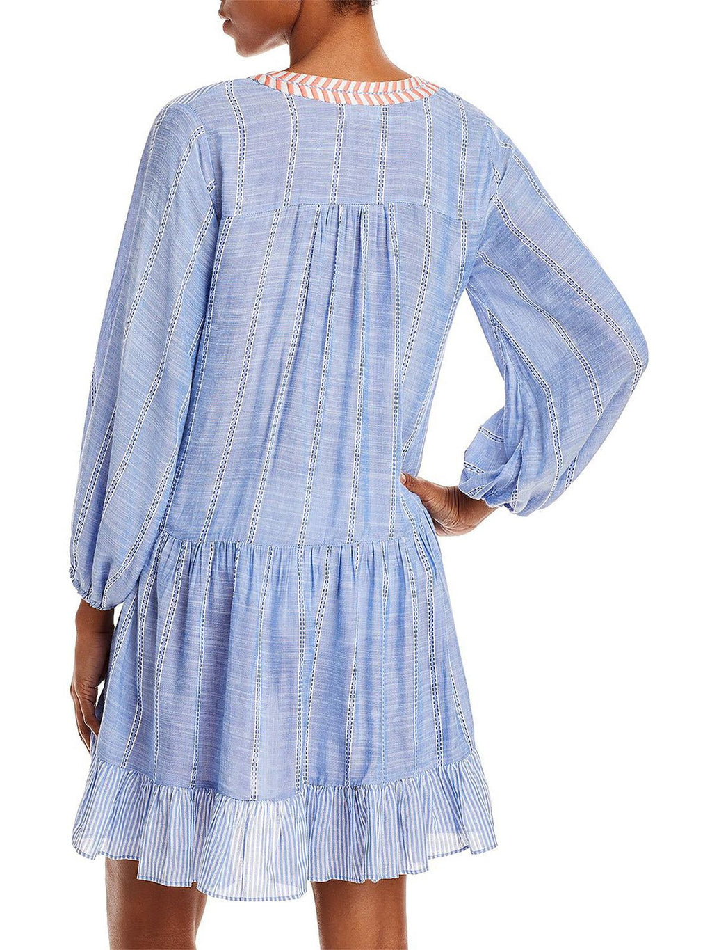 Shoshanna Women's Mini Dress Swim Shield (S, Chambray/White)
