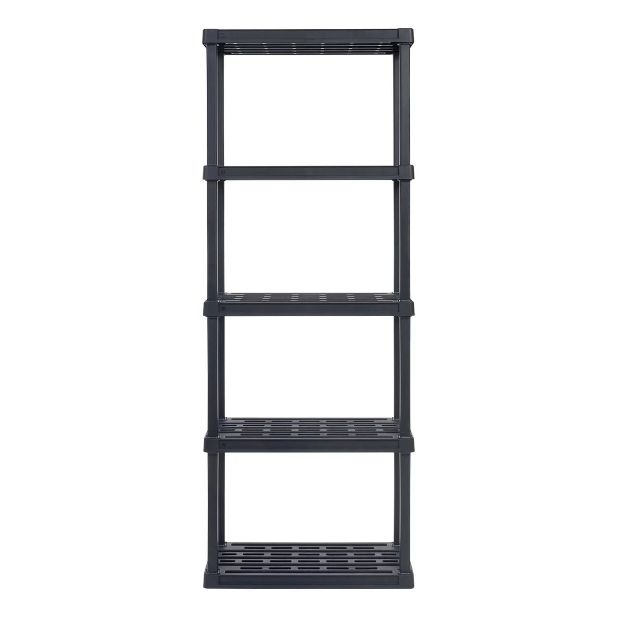 IRIS USA 5 -Tier Plastic Rack Storage Shelf with 200 lb. Total Capacity, Black