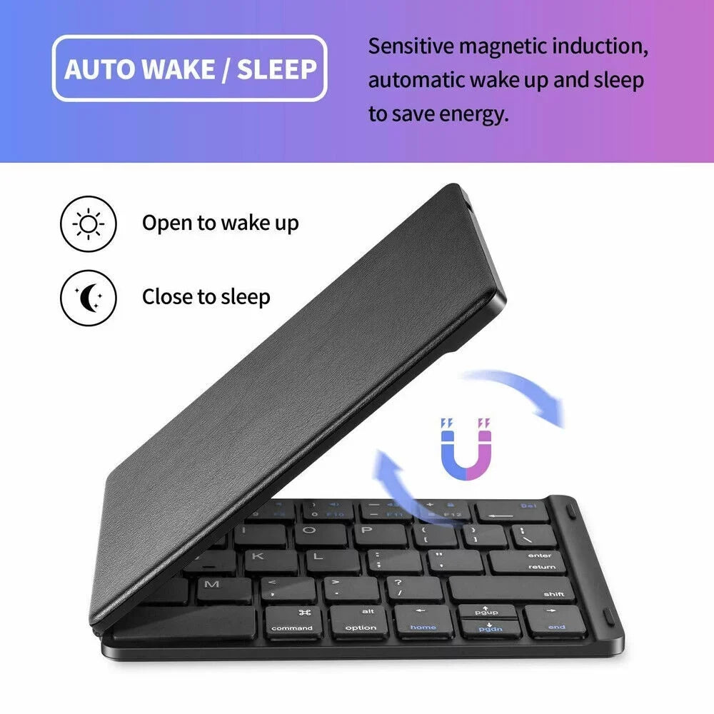 Mini Universal Wireless Bluetooth Keyboard Foldable Keyboard for iPhone iPad Tablet Samsung Android Phones PC Mac