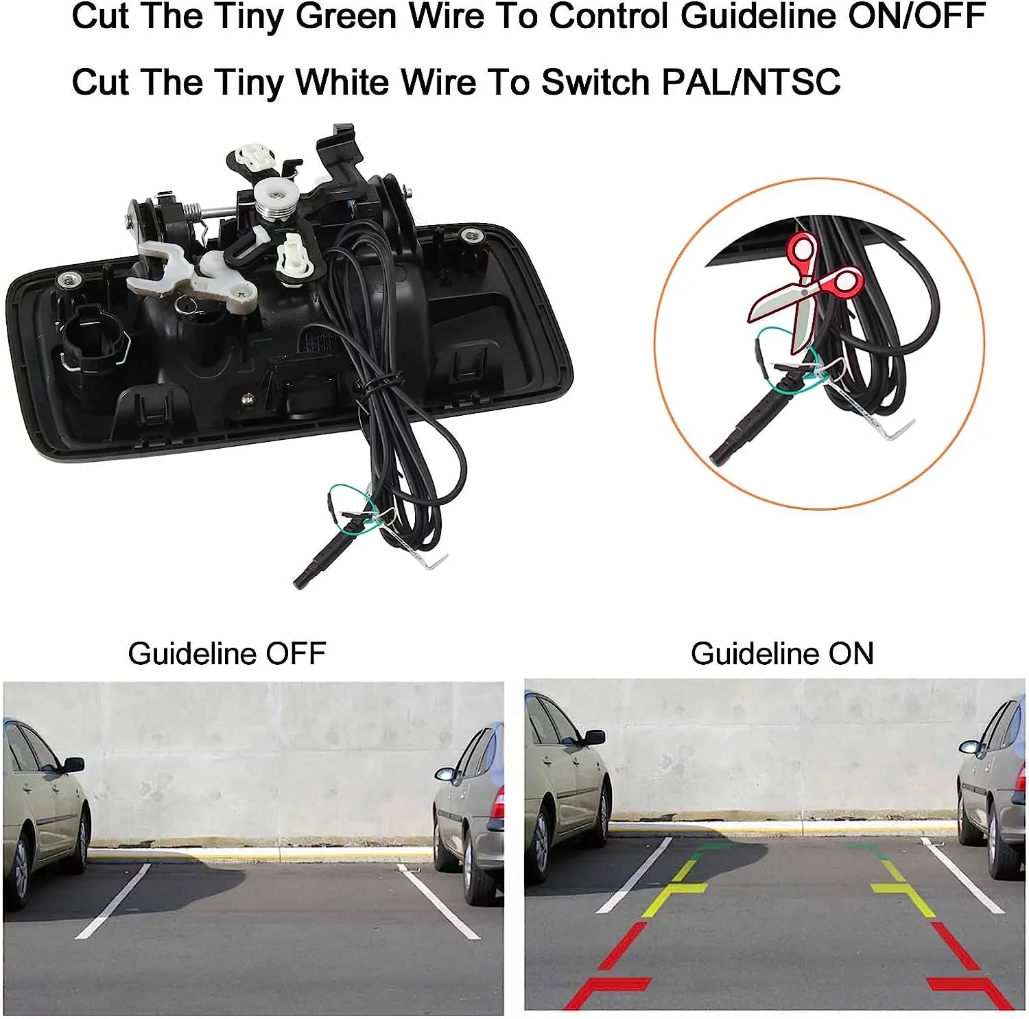RED WOLF Tailgate Handle Backup Camera Rear View for 2014-2018 Chevrolet Silverado GMC Sierra 1500 Park Assist Camera