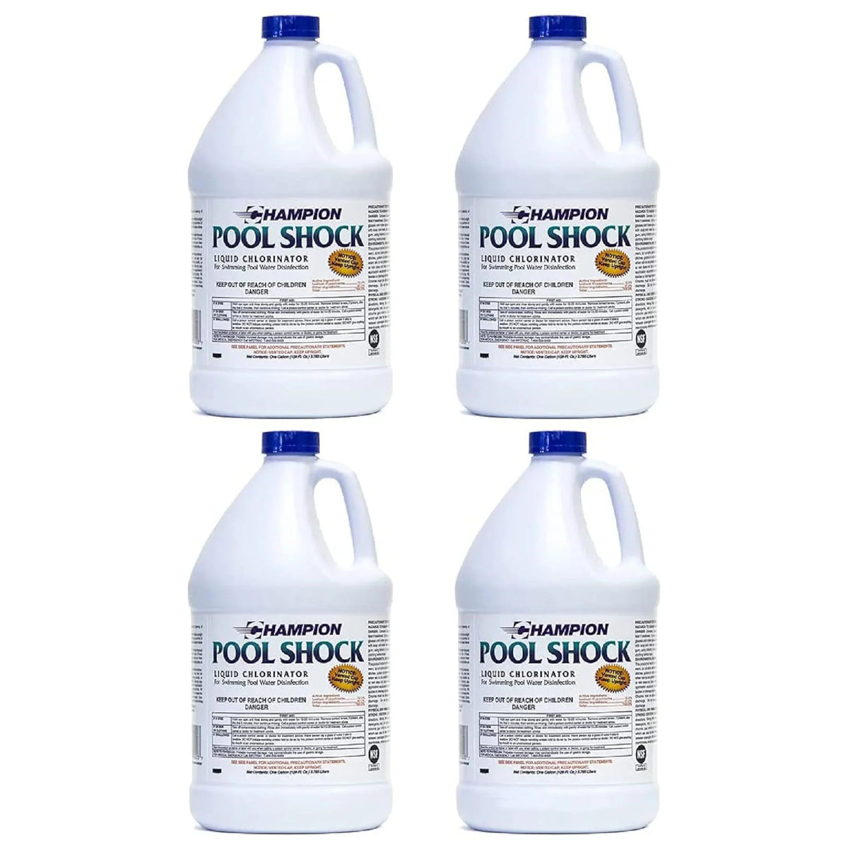 Champion Pool Shock Liquid Chlorinator for Pool Water Disinfection (4 Pack)