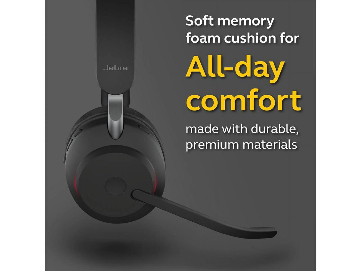Jabra Evolve2 65 USB-C MS Mono with Charging Stand - Black Wireless Headset / Music Headphones