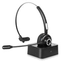 Comfortable Bluetooth Headset, UX-M97 Wireless Headset with Microphone, Wireless Cell Phone Headset with Noise Isolation Mic Charging Base Mute Function for Apple iPhone 11 Pro Max With Charging Dock
