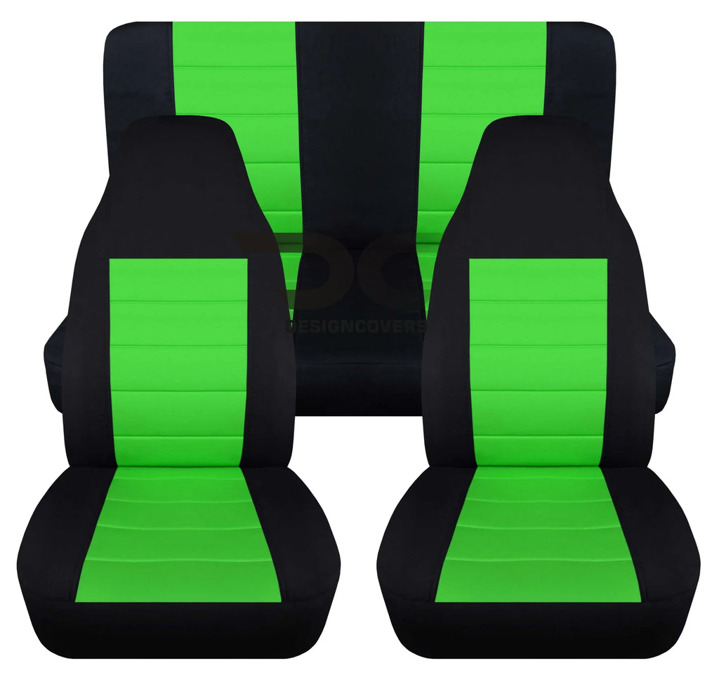 Coating Fitting with 2003-2006 Jeep Wrangler LJ : Black and Lime Green - Full Set