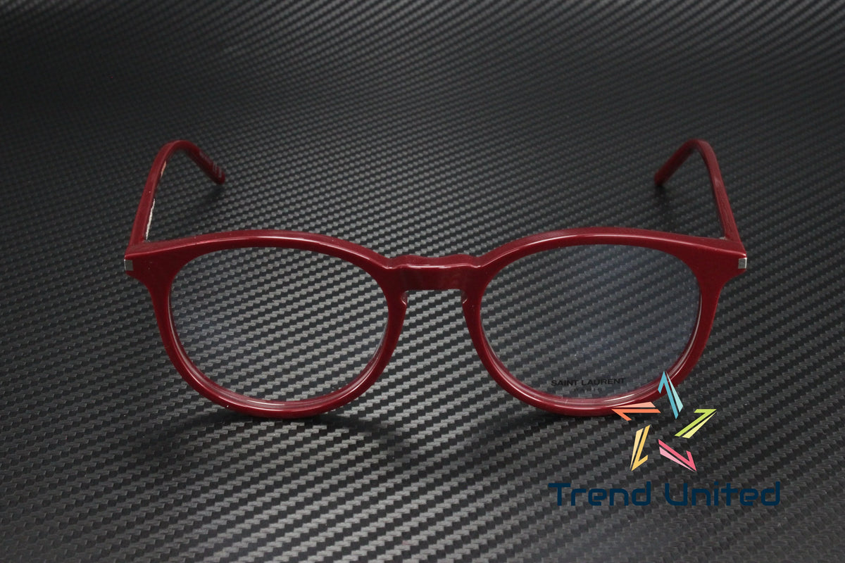 SAINT LAURENT SL 106 011 Round Oval Panthos Burgundy 50 mm Unisex Eyeglasses