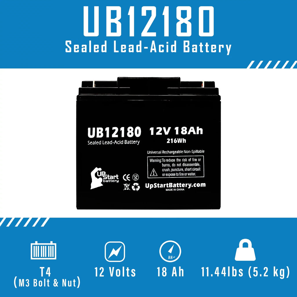 5x Pack - Fitting EAGLE PICHER BATTERIES CF12V18 Battery - Replacement UB12180 Universal Sealed Lead Acid Battery (12V, 18Ah, 18000mAh, T4 Terminal, AGM, SLA)