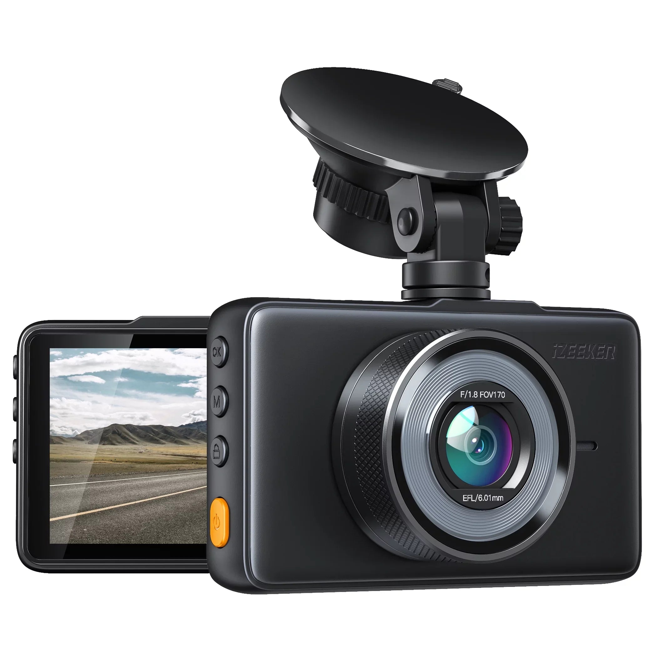 iZEEKER Dash Cam GD100 1080P Car Dash Camera, 3" LCD Screen 170° Wide Angle, G-Sensor, Accident Record, Loop Recording,Black