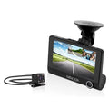 MNCD410T Full HD Front and Rear View 4" LCD Screen Dash Camera with 3-Channel Recording, Black