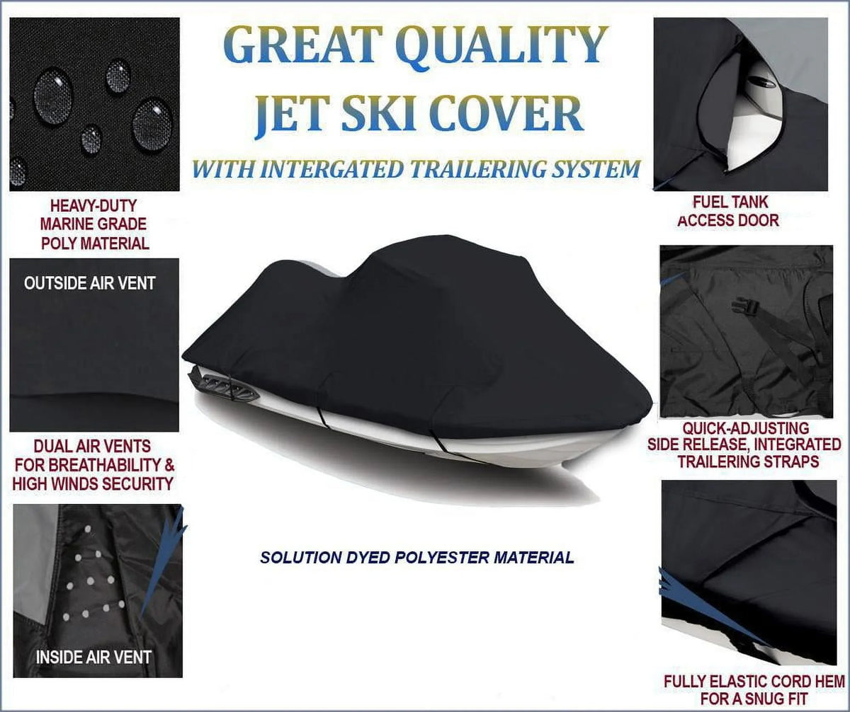 BLACK TOP OF THE LINE JET SKI Shield Fitting for Sea Doo Sea-Doo XP Bombardier 1997 2000 2001 2002 Jet Ski PWC Wrap 1-2 Seater