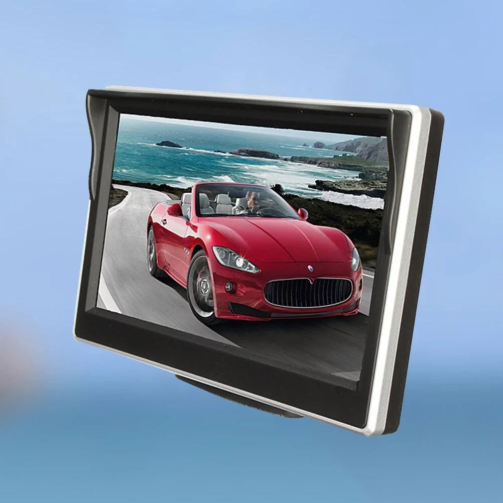 5 inch TFT LCD Color Mirror Monitor for Car Reverse Rear View Backup Camera Car DVD Kit (Black)