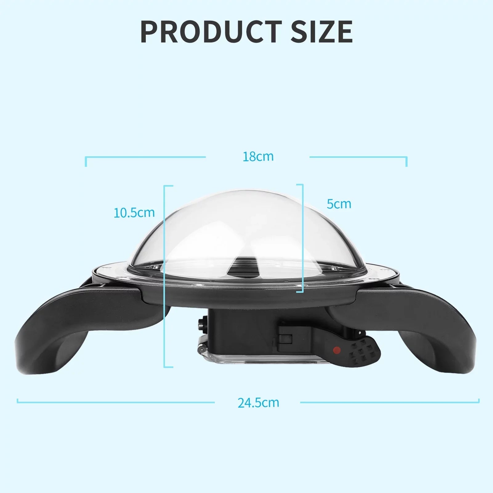 SHOOT XTGP559 Dual Handle Dome Port Case - 45m Waterproof, 180° Wide Angle for Hero 9 Black Hero 10