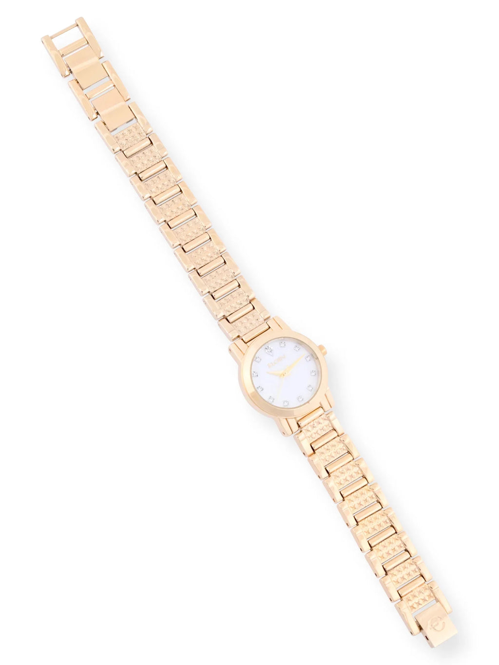 Elgin Adult Female Watch and Bracelet Set in Gold with Czech Stones and MOP Dial (EG180011ST)