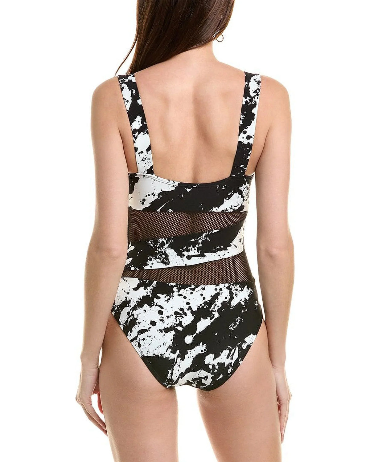 Carmen Marc Valvo womens Spliced One-Piece, 8, Black