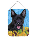 Carolines Treasures SS4131DS1216 Australian Kelpie in Summer Flowers Wall or Door Hanging Prints, 12x16, multicolor