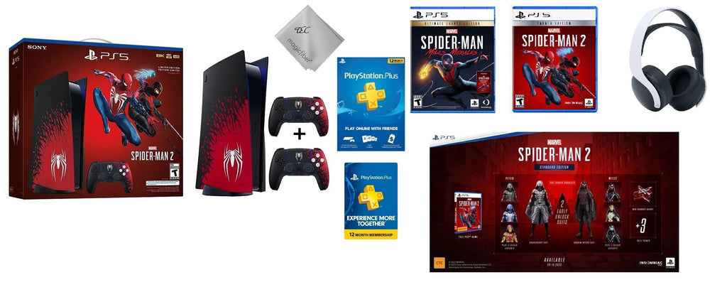 TEC Sony PlayStation_PS5 Gaming Console(Disc) with Marvel’s Spider-Man 2 Bundle - White Edition