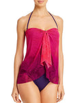 Lauren Ralph Lauren PINK Ombre Palm Flyaway Strapless One Piece Swimsuit, US 8