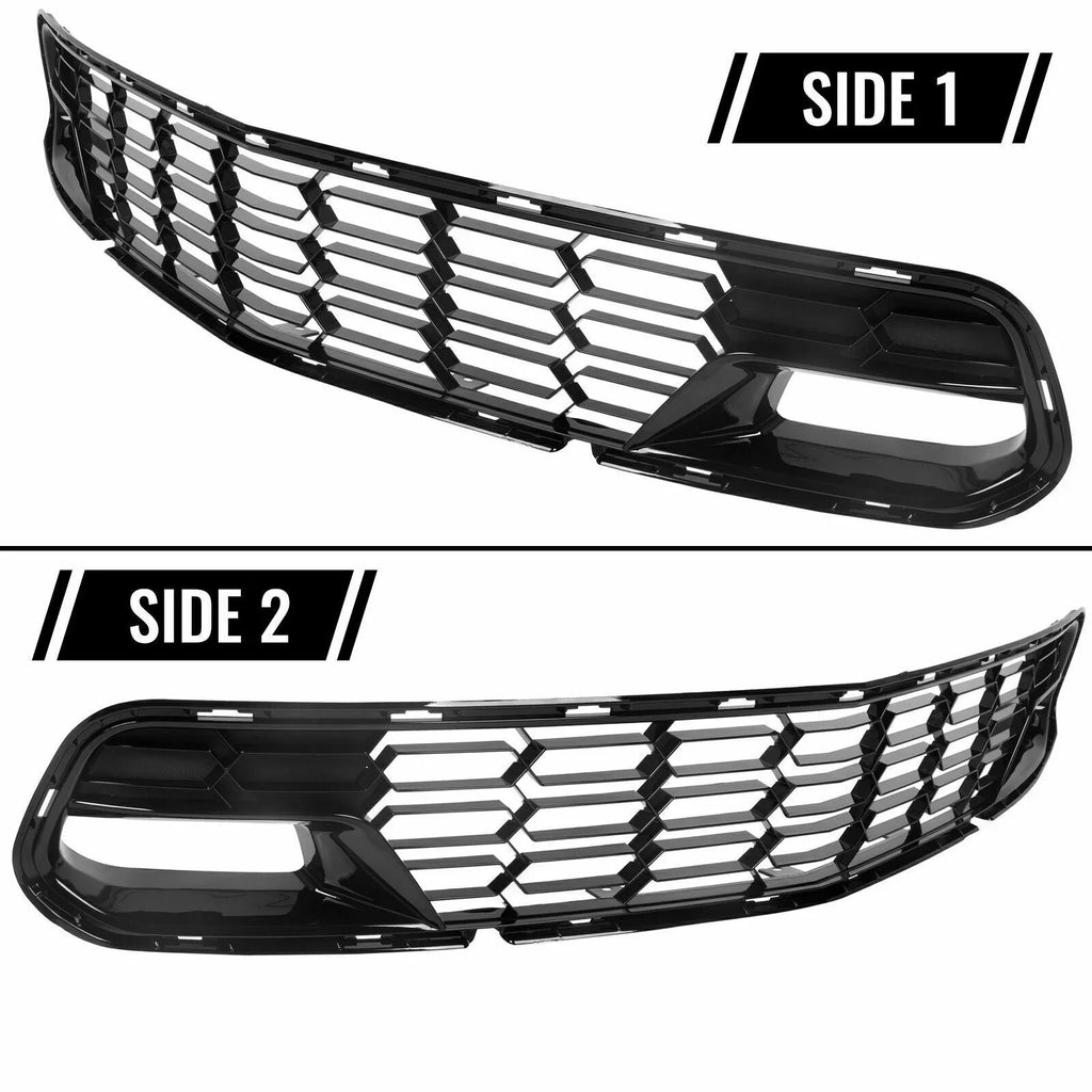 Kojem Front Lower Grille for 2014-2019 Chevrolet Corvette C7 All Models Z06 Style Bumper Protection Painted Glossy Black Plastic (W/O Front Camera Bracket)