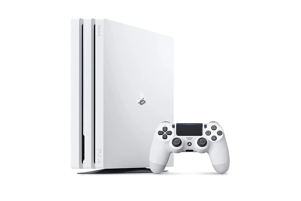 Sony PlayStation 4 Pro 1TB Only White Gaming Console with Gaming Head Set BOLT AXTION Bundle Like New