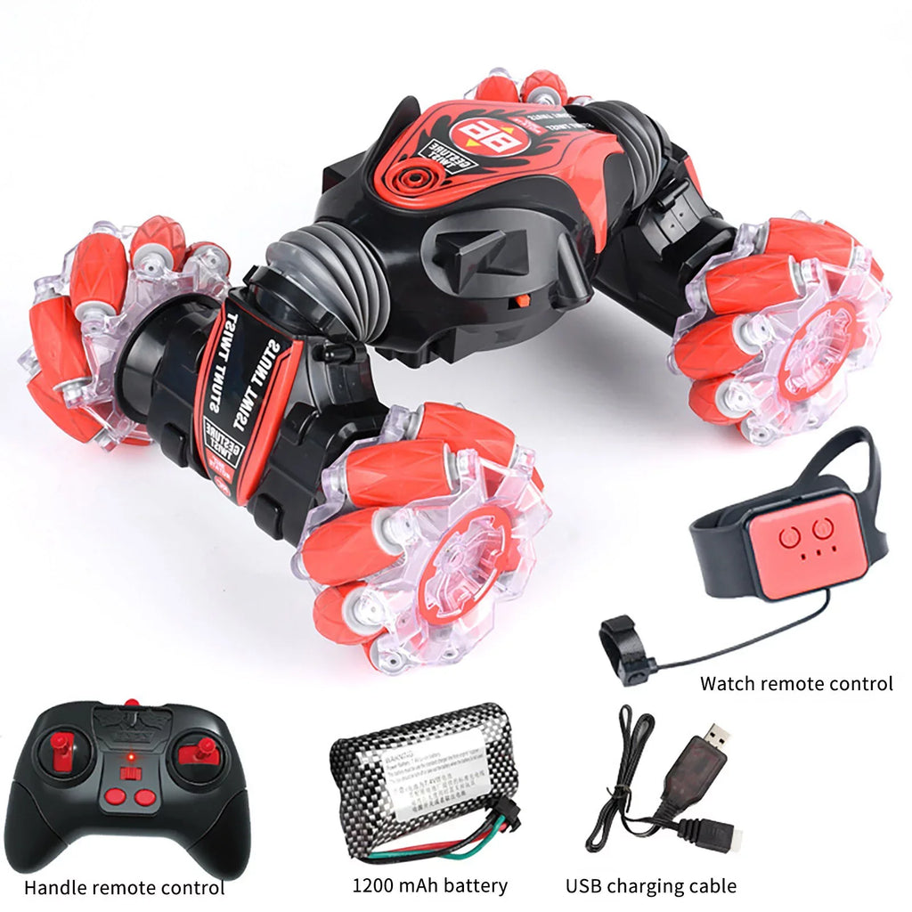 Remote Control Stunt Toy Car, 2.4G Gesture Sensing Remote Control Stunt Car With Four-Wheel Drive, Off-Road & Sports Status Car Toys For Boys Girls Toddlers Birthday