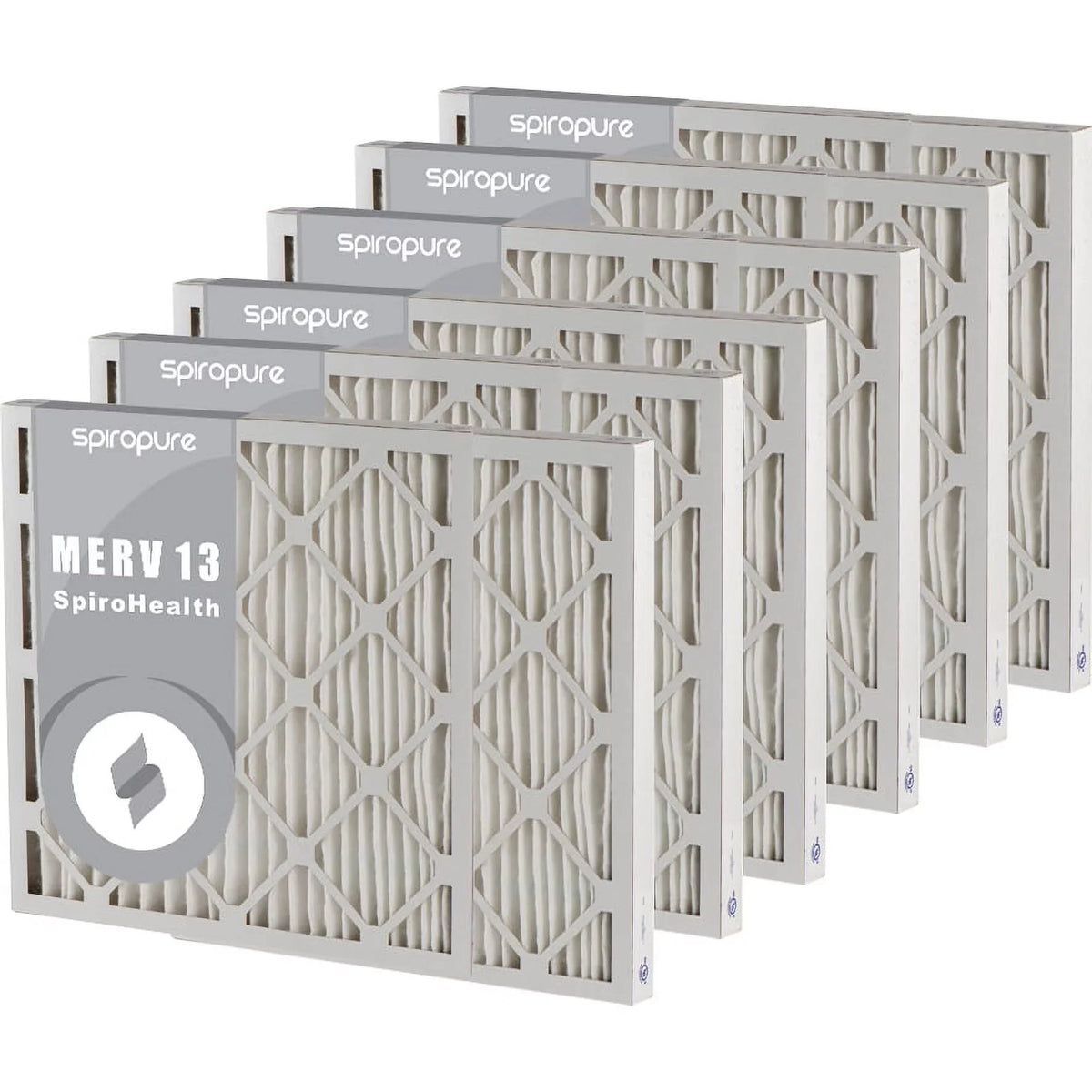 SpiroPure 15.75x31.75x2 MERV 13 Pleated Filter Air Filters - Made in USA (6 Pack)