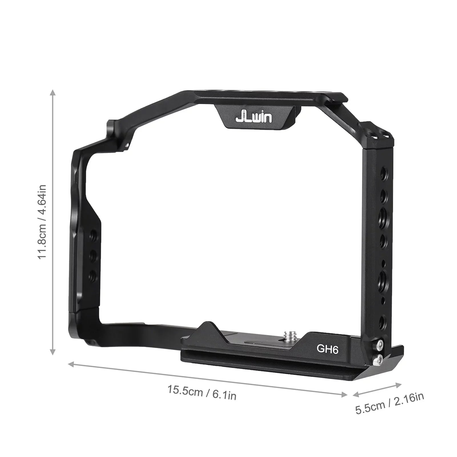 Dcenta Camera Cage Suitable with Panasonic GH6 Aluminum Alloy Construction with Cold Shoe Mount and Extensive Threaded Holes