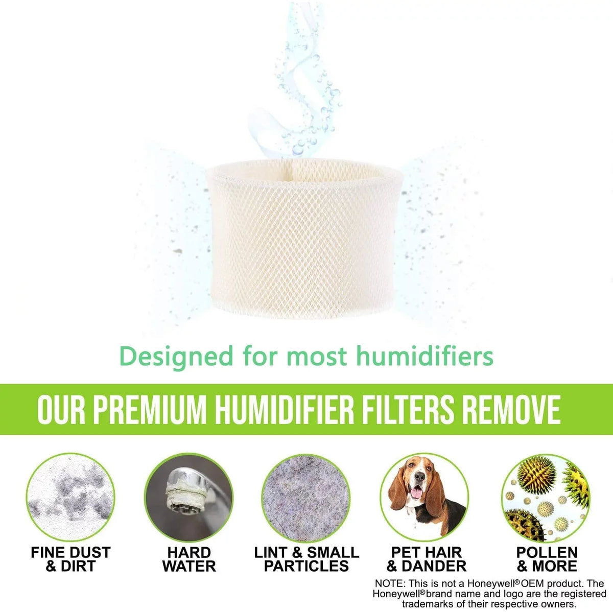 ITidyHome 4-Pack Replacement for Emerson MAF2 Moist air Wicking Humidifier Filter Designed to Fitting with Emerson Part # MAF2 & Kenmore Part # 15508, Noma Part #EF2.