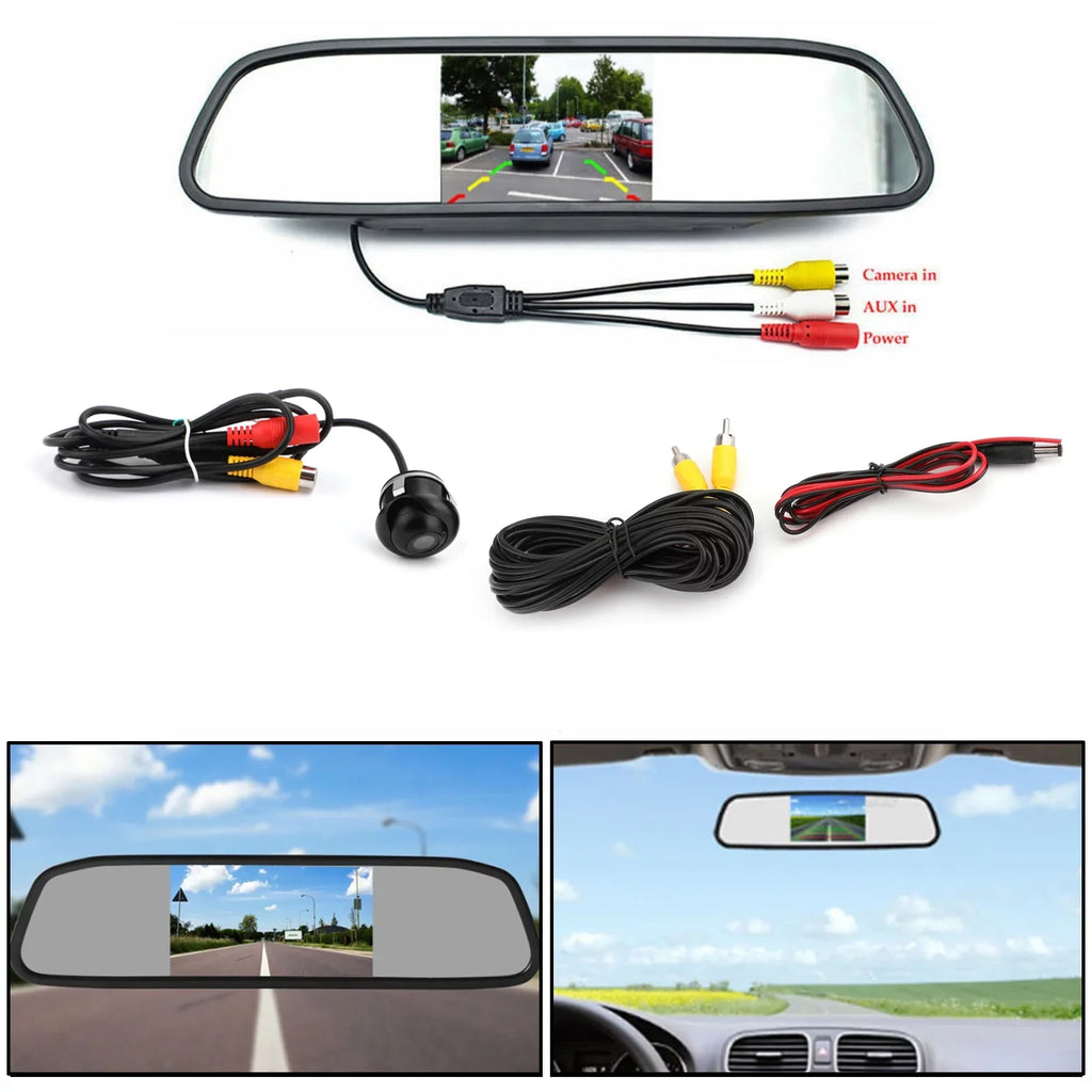 Reverse Car Camera + 4.3" Car Mirror Monitor Kit Vehicle Security System