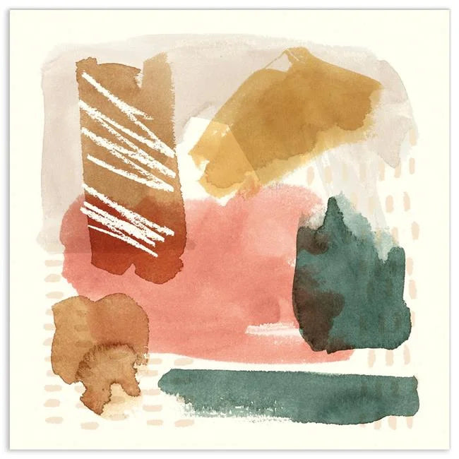 Empire Art Direct Ochre Echo II Abstract Colorful Frameless Tempered Glass Panel Contemporary Wall Art - 38 x 38 in.