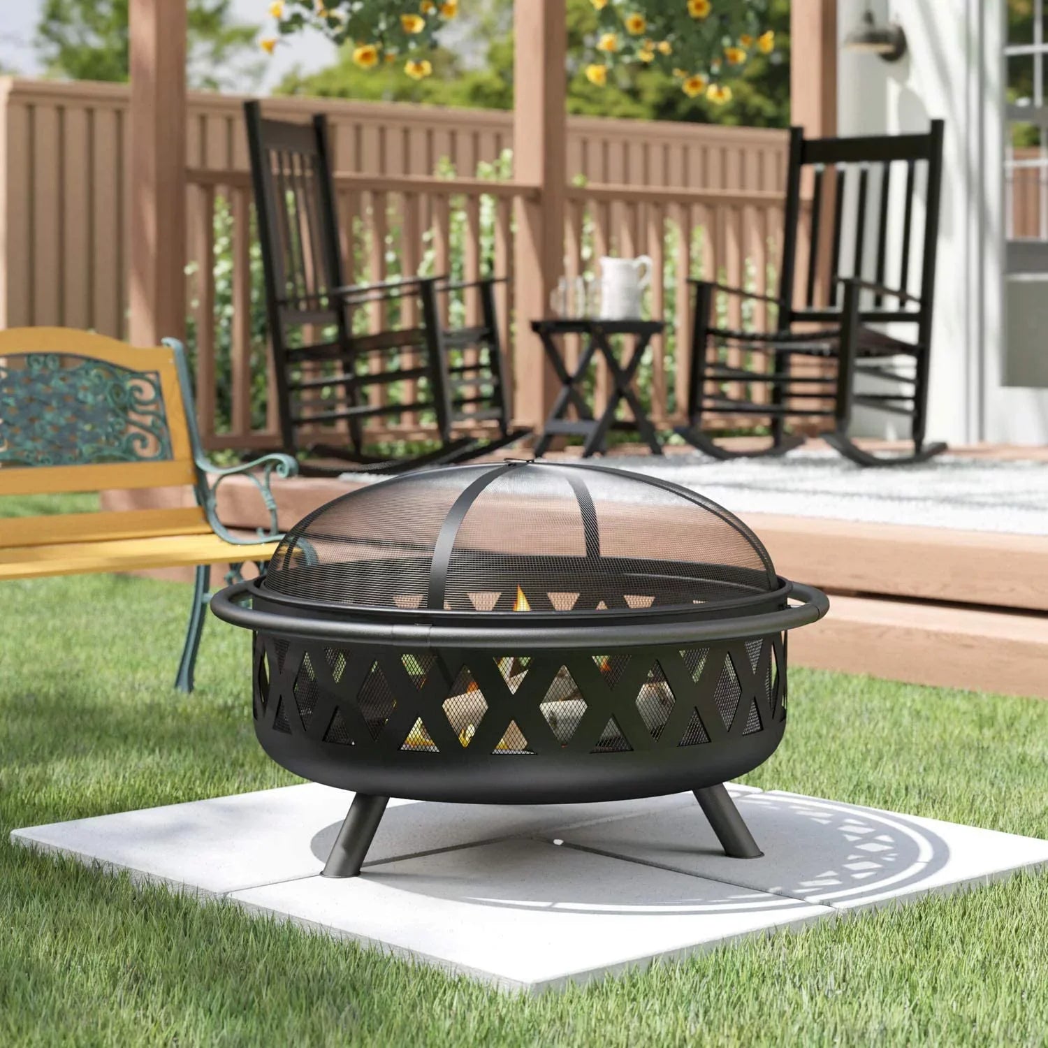 Zoey Steel Material Portable Wood Burning Fire Pit And Grill Pit