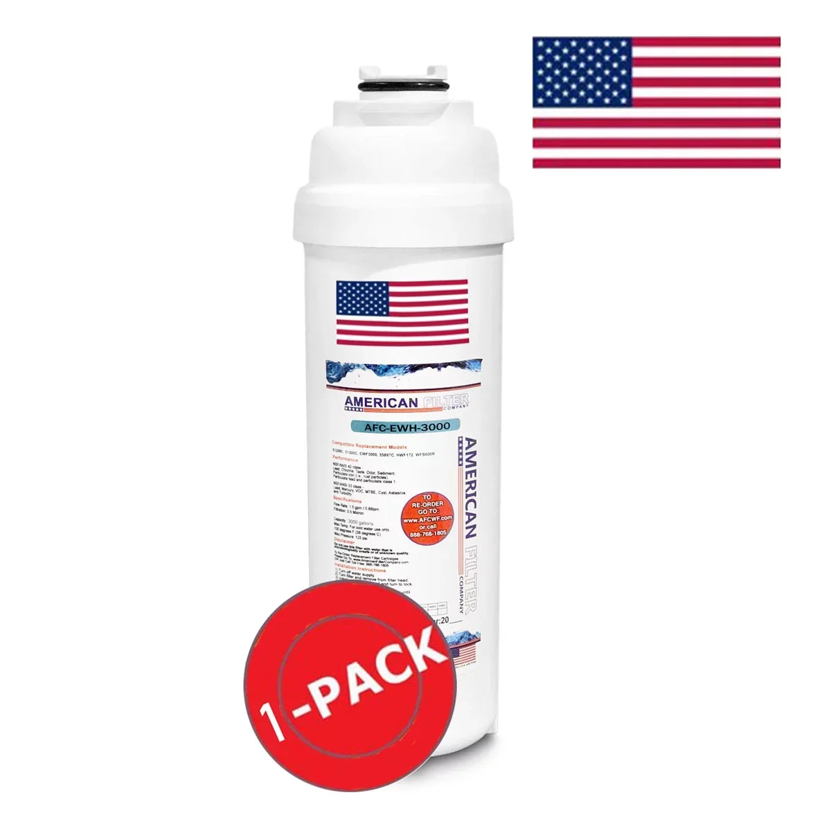 AFC Brand , Water Filters , Model # AFC-EWH-3000 , Fitting with Elkay® LZSTL8WSVRSK - 1 Pack - Made in U.S.A.