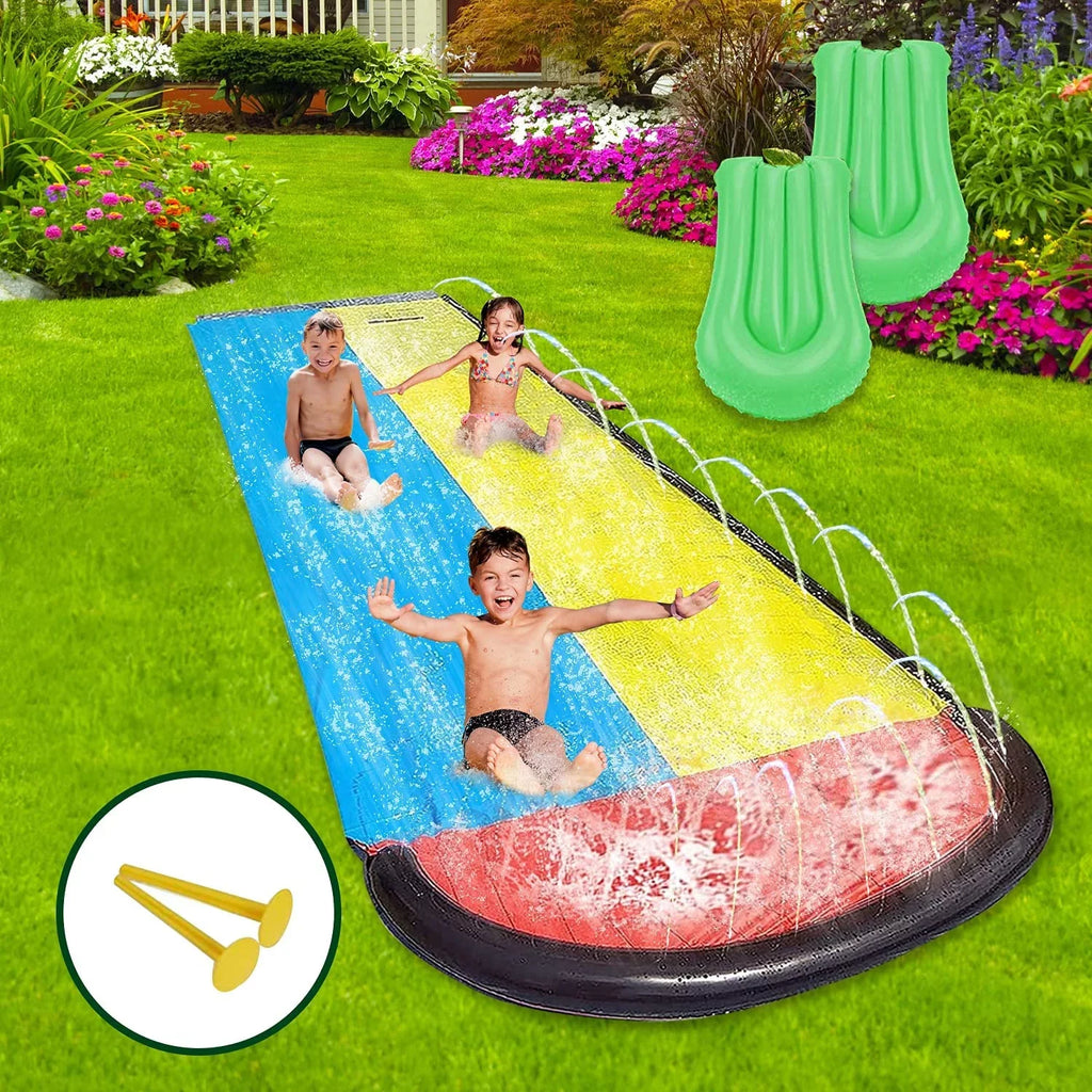 Edele 15.5ft Water Slide Summer Fun for Lawn Inflatable Crash Pad