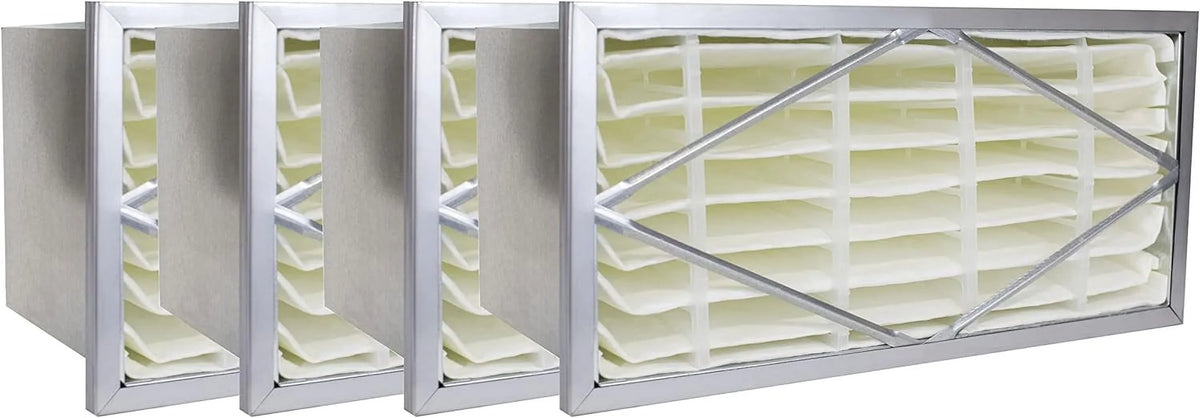 Filterbuy 12x24x6 Air Filter MERV 14, Header Rigid Cell Filters HVAC Replacement (4-Pack)