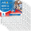 24x24x2 Air Filter MERV 11 Comparable to MPR 1000, MPR 1200 & FPR 7 Electrostatic Pleated Air Conditioner Filter 6 Pack HVAC Premium USA Made 24x24x2 Furnace Filters by AIRX FILTERS WICKED CLEAN AIR.
