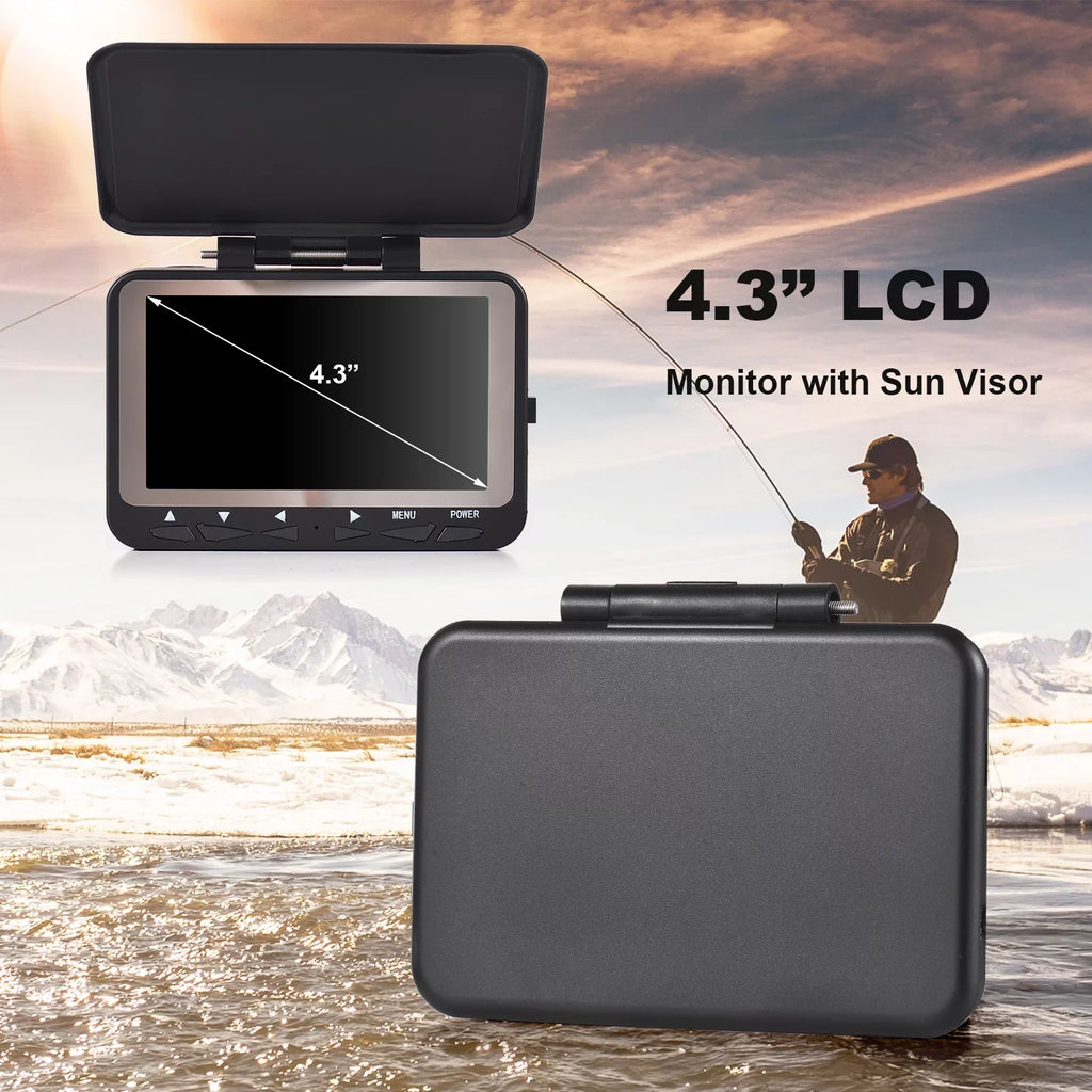 Dcenta 15M/30M 1200TVL Underwater Fishing Camera Fish Finder 4.3'' LCD 8PCS IR LED Night Vision Camera for Ice Ship Fishing