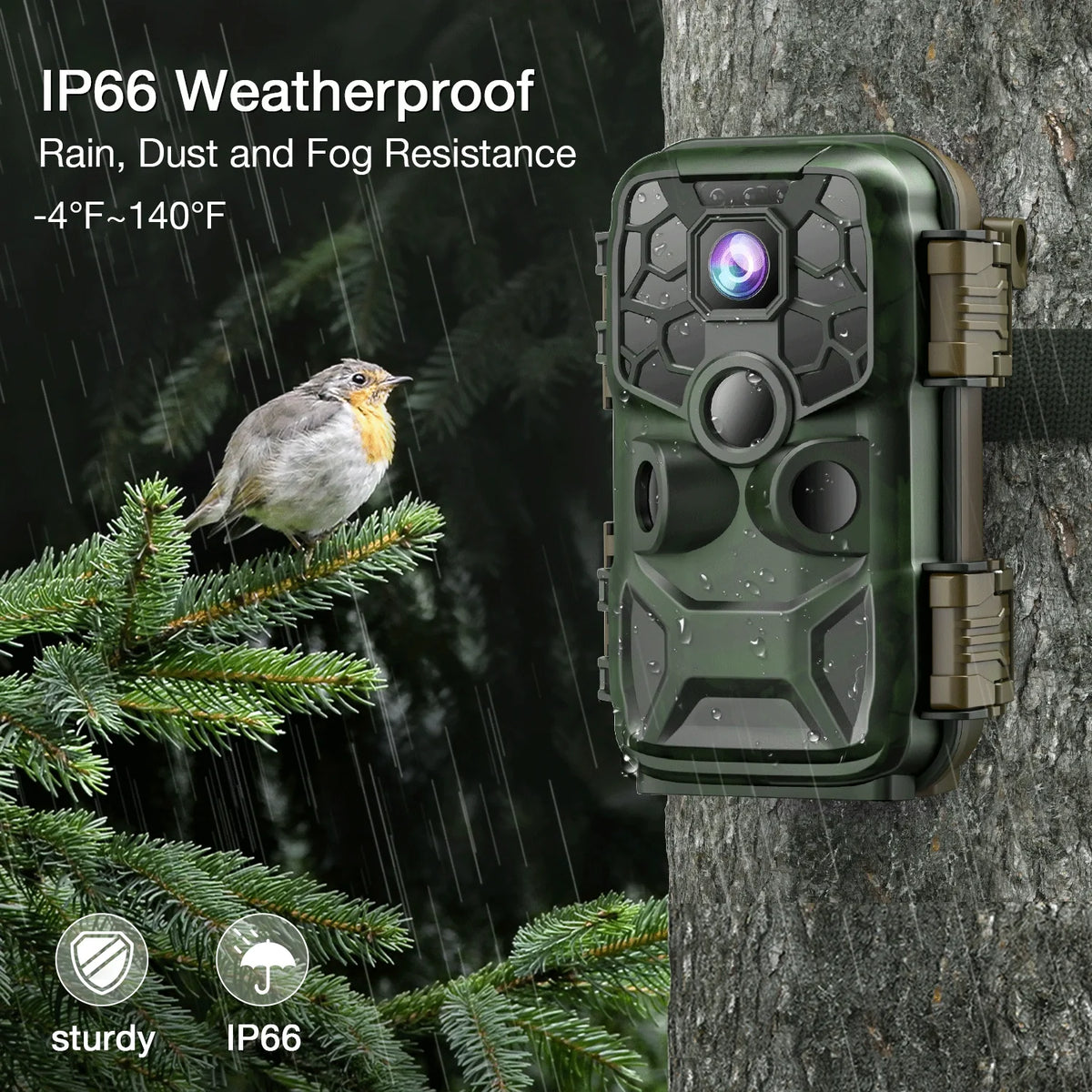CAMPARK 42MP Native 4K 30fps Trail Game Camera WiFi Bluetooth Hunting Deer Camera with Night Vision 3 PIR Sensor Waterproof IP66 Motion Activated 120° Wide Angle Trail Cam for Wildlife Monitoring