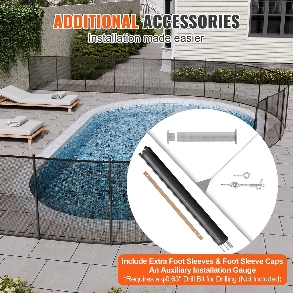 SKYSHALO 4 x 72 FT Removable Pool Fence Pool Fences for Inground Pools Outdoor