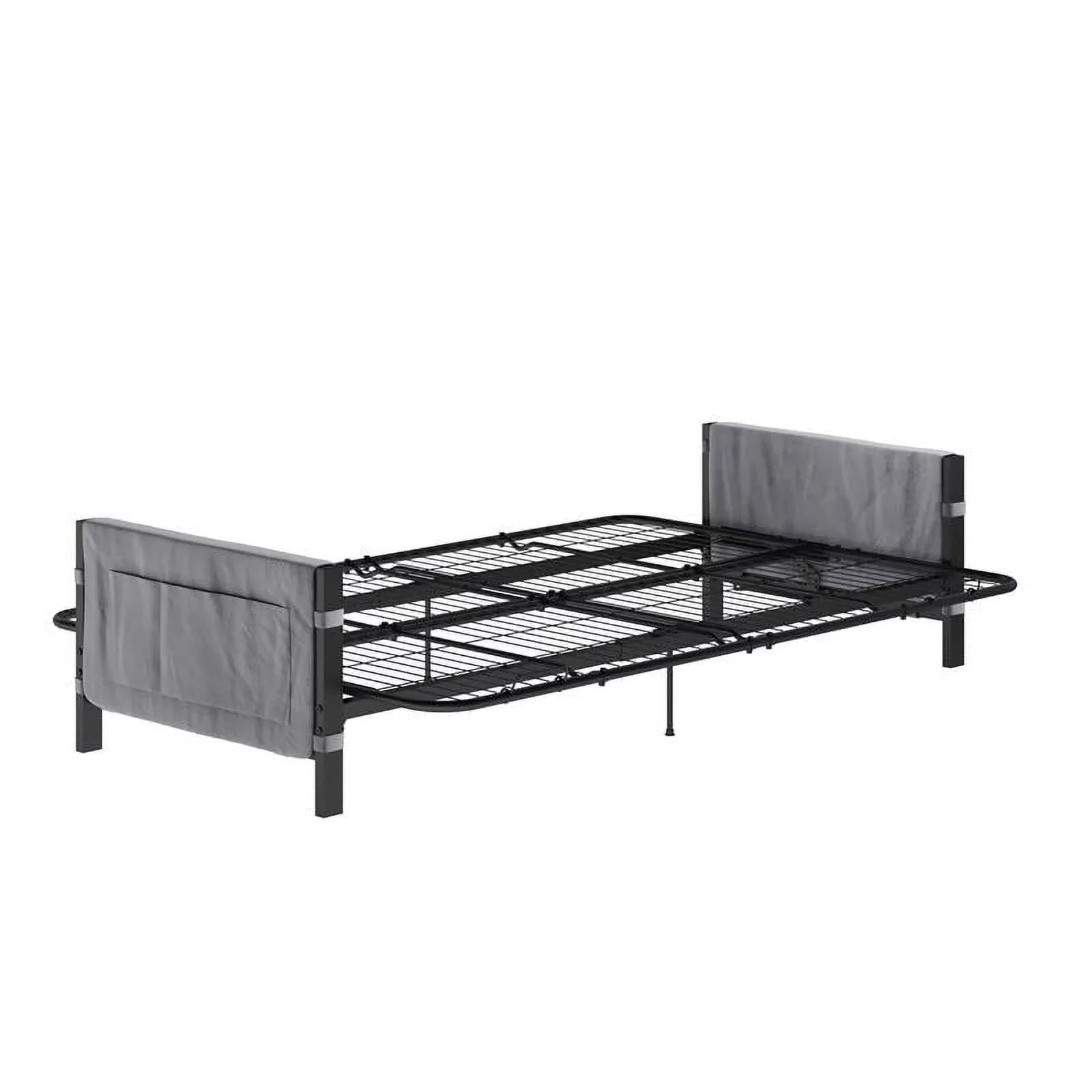 DHP Melbourne Storage Futon with 6" Thermobonded Futon Mattress in Gray