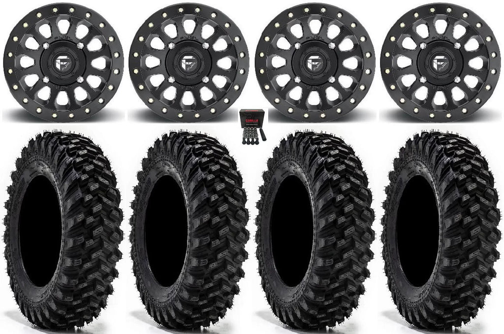 Fuel Vector Bdlk 14" Wheels Bk 32" Warrior XT Sticky Tires Sportsman RZR Ranger
